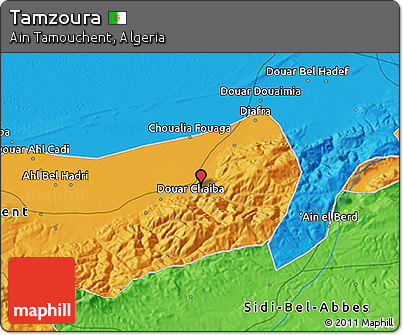 Political 3D Map of Tamzoura