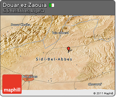 Satellite 3D Map of Douar Ez Zaouia