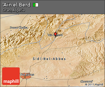 Satellite 3D Map of 'Aïn El Berd