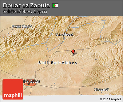 Satellite 3D Map of Douar Ez Zaouia