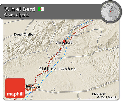 Shaded Relief 3D Map of 'Aïn El Berd