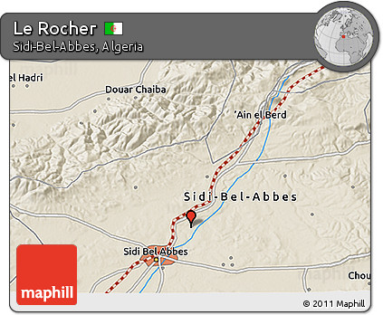 Shaded Relief 3D Map of Le Rocher