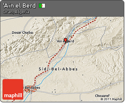 Shaded Relief 3D Map of 'Aïn El Berd