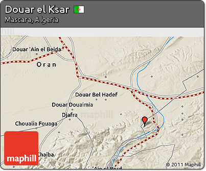 Shaded Relief 3D Map of Douar El Ksar
