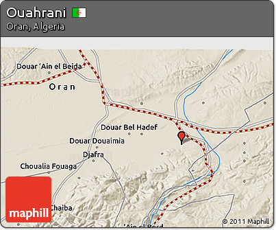 Shaded Relief 3D Map of Ouahrani