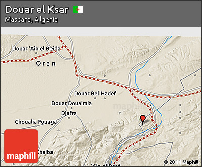Shaded Relief 3D Map of Douar El Ksar