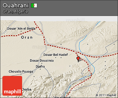 Shaded Relief 3D Map of Ouahrani