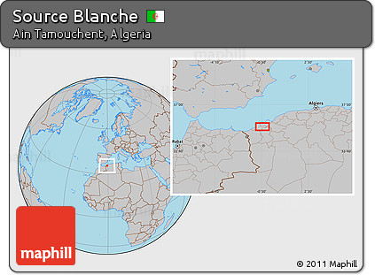 Gray Location Map of Source Blanche
