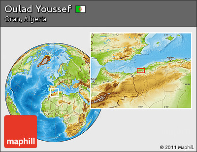 Physical Location Map of Oulad Youssef
