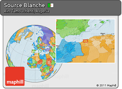 Political Location Map of Source Blanche