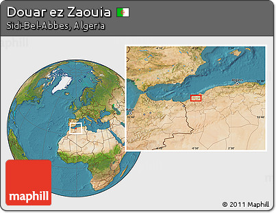 Satellite Location Map of Douar Ez Zaouia
