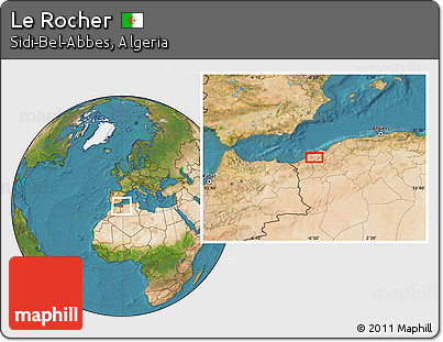 Satellite Location Map of Le Rocher