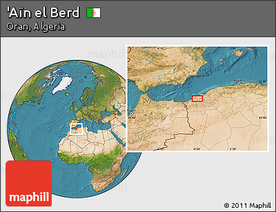 Satellite Location Map of 'Aïn El Berd