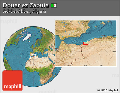 Satellite Location Map of Douar Ez Zaouia