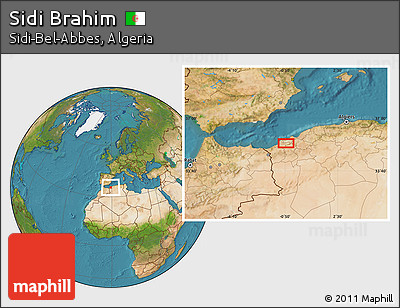 Satellite Location Map of Sidi Brahim