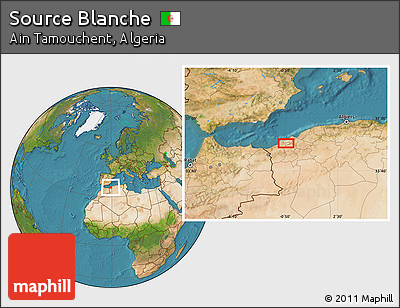 Satellite Location Map of Source Blanche