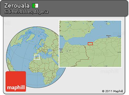 Savanna Style Location Map of Zerouala