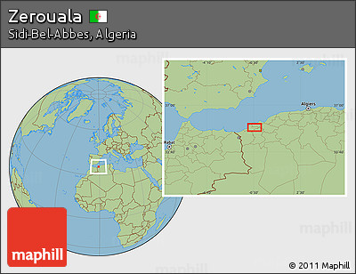 Savanna Style Location Map of Zerouala