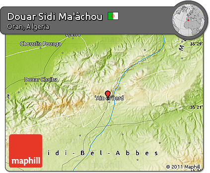 Physical Map of Douar Sidi Ma'âchou