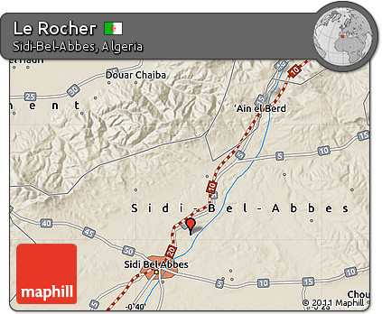 Shaded Relief Map of Le Rocher