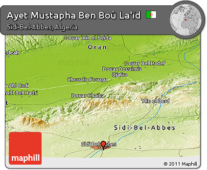 Physical Panoramic Map of Ayet Mustapha Ben Boû La'ïd