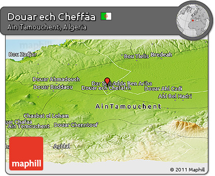 Physical Panoramic Map of Douar Ech Cheffâa