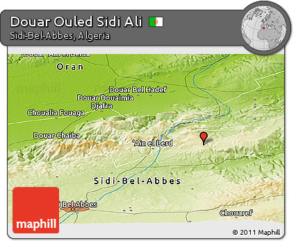 Physical Panoramic Map of Douar Ouled Sidi Ali