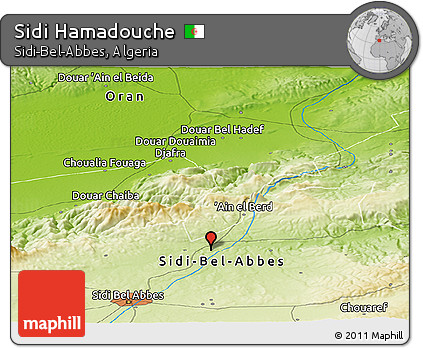 Physical Panoramic Map of Sidi Hamadouche