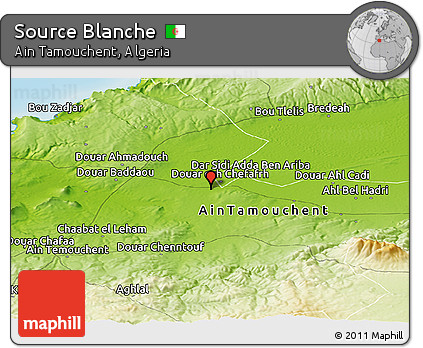 Physical Panoramic Map of Source Blanche