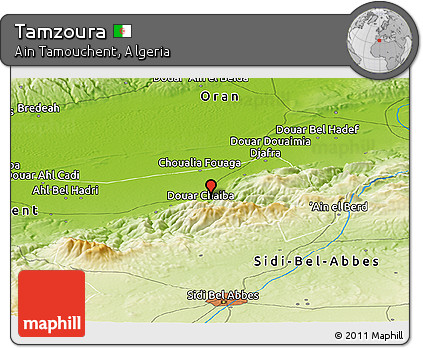Physical Panoramic Map of Tamzoura