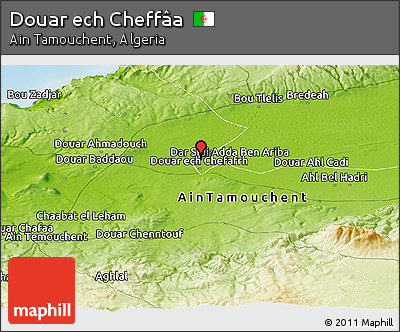 Physical Panoramic Map of Douar Ech Cheffâa