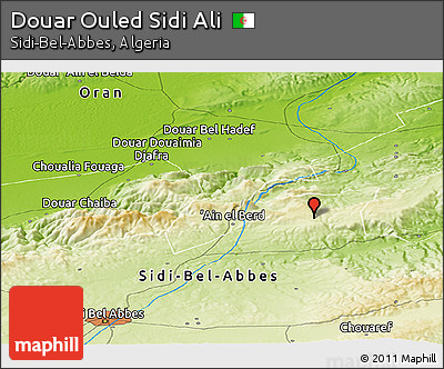 Physical Panoramic Map of Douar Ouled Sidi Ali