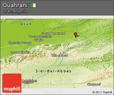 Physical Panoramic Map of Ouahrani