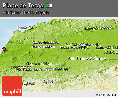 Physical Panoramic Map of Plage De Terga