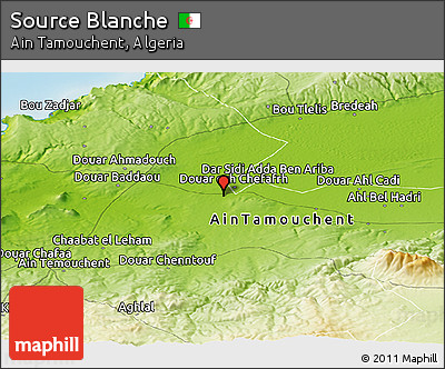 Physical Panoramic Map of Source Blanche