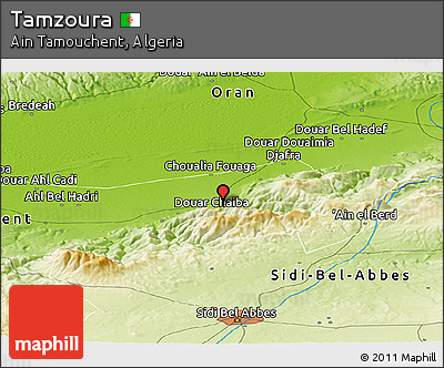 Physical Panoramic Map of Tamzoura
