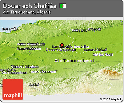 Physical Panoramic Map of Douar Ech Cheffâa