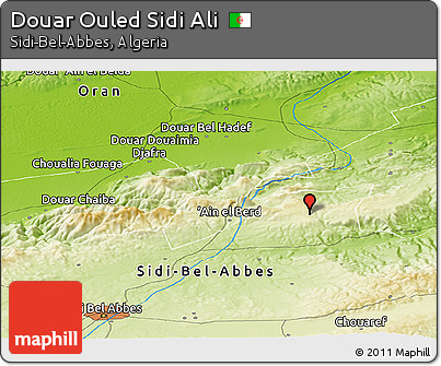 Physical Panoramic Map of Douar Ouled Sidi Ali