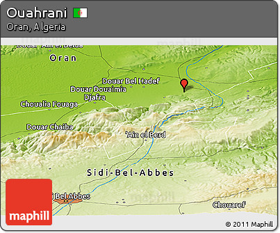 Physical Panoramic Map of Ouahrani