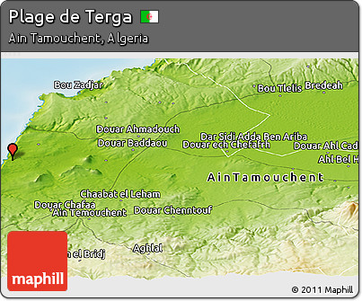 Physical Panoramic Map of Plage De Terga