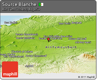 Physical Panoramic Map of Source Blanche