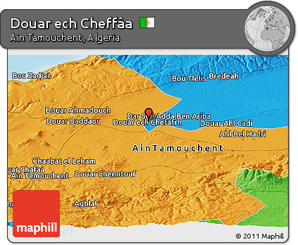 Political Panoramic Map of Douar Ech Cheffâa