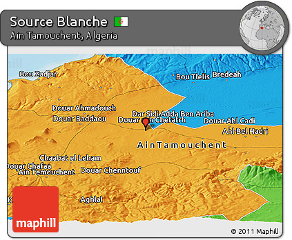 Political Panoramic Map of Source Blanche