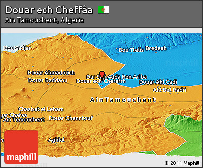 Political Panoramic Map of Douar Ech Cheffâa