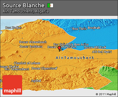 Political Panoramic Map of Source Blanche