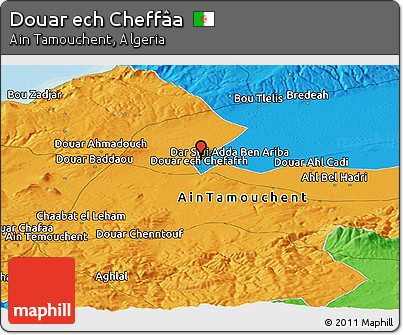 Political Panoramic Map of Douar Ech Cheffâa