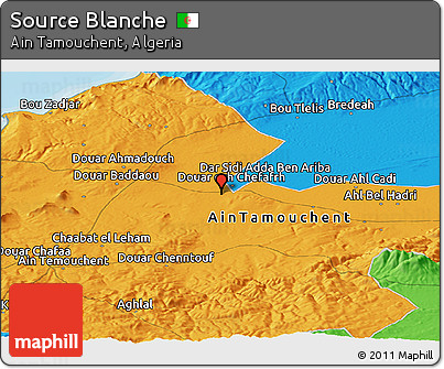 Political Panoramic Map of Source Blanche