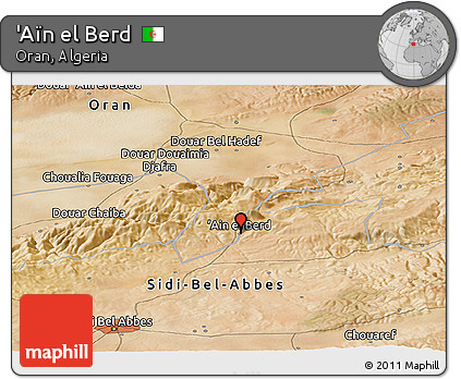 Satellite Panoramic Map of 'Aïn El Berd