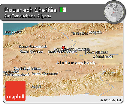 Satellite Panoramic Map of Douar Ech Cheffâa