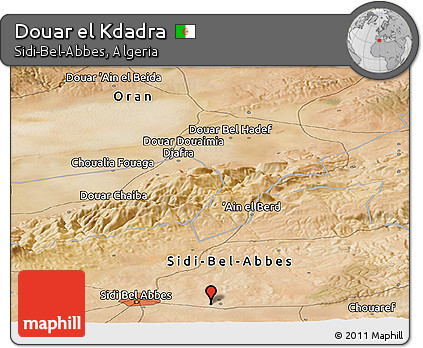 Satellite Panoramic Map of Douar El Kdadra